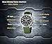 Mens Sport Analog Digital Watches Olive Canvas Nylon Strap Military Chronograph Backlight Waterproof Wrist Watch