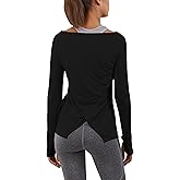 Bestisun Long Sleeve Yoga Workout Tops Lightweight Thumbhole Shirts Athletic Wear for Women
