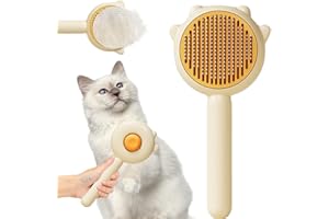 BAIJAHUXI 2023 New Magic Pet Comb，Cat Hair Brush，Dog Hair Brush，Pet Hair Cleaner Brush For Cats，Cat Grooming Brush Long Short Hair Cats Dogs Pet Massage Brushes(Yellow)