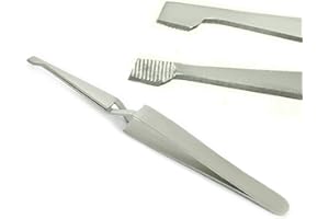 MEDSPO Professional Tweezers | Orthodontic Surgical Medical | Dental Bracket Placing | Cotton Dressing Tissue Forceps | Direct Bonding Serrated Suture Plier CE (Bracket Holding Removing Tweezers-12cm)