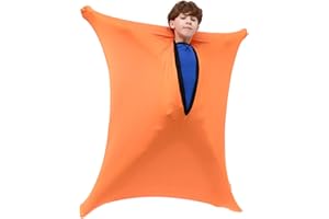 SANHO Dynamic Movement Sensory body Sock,Medium,Good for Height:41"-51",For Autistic & Sensory Processing Disorders,Updated Version,Orange.