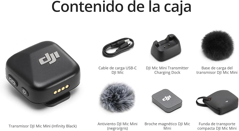 Mic Mini Transm (Infinity Black), superligero, Sonido Lleno de Detalles