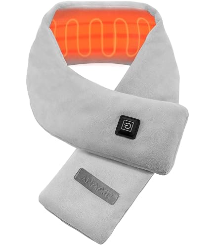 Popwarm Graphene Smart Heating Scarf,Self-Heating Electric Scarf USB Electric