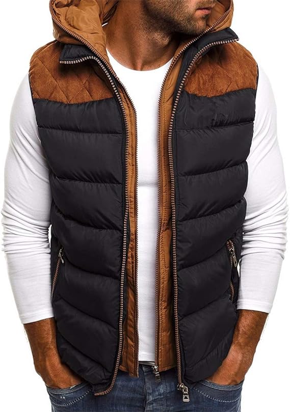Iynnijoy Mens Winter Windproof Thermal Puffer Vest Big & Tall Padded