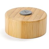 SipZest Bamboo Lid for 32 Oz Wide Mouth Motivational Glass Water Bottles - Replacement Bamboo Cap for Removable Straw