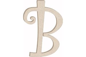 NEXTCRAFT Wooden Letter 4'' Small MDF Curlz Font, Unfinished B Wood Alphabet Letter Girl Craft Cutout, Nursery Decor Initial Shape