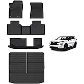 AIPOIL® Floor Mats & Cargo Liner Set for Mitsubishi Outlander 2022-2025 (Not for PHEV or Sport Models) | Fits 1st & 2nd & 3rd Row | All Weather Protection Automotive, Black.