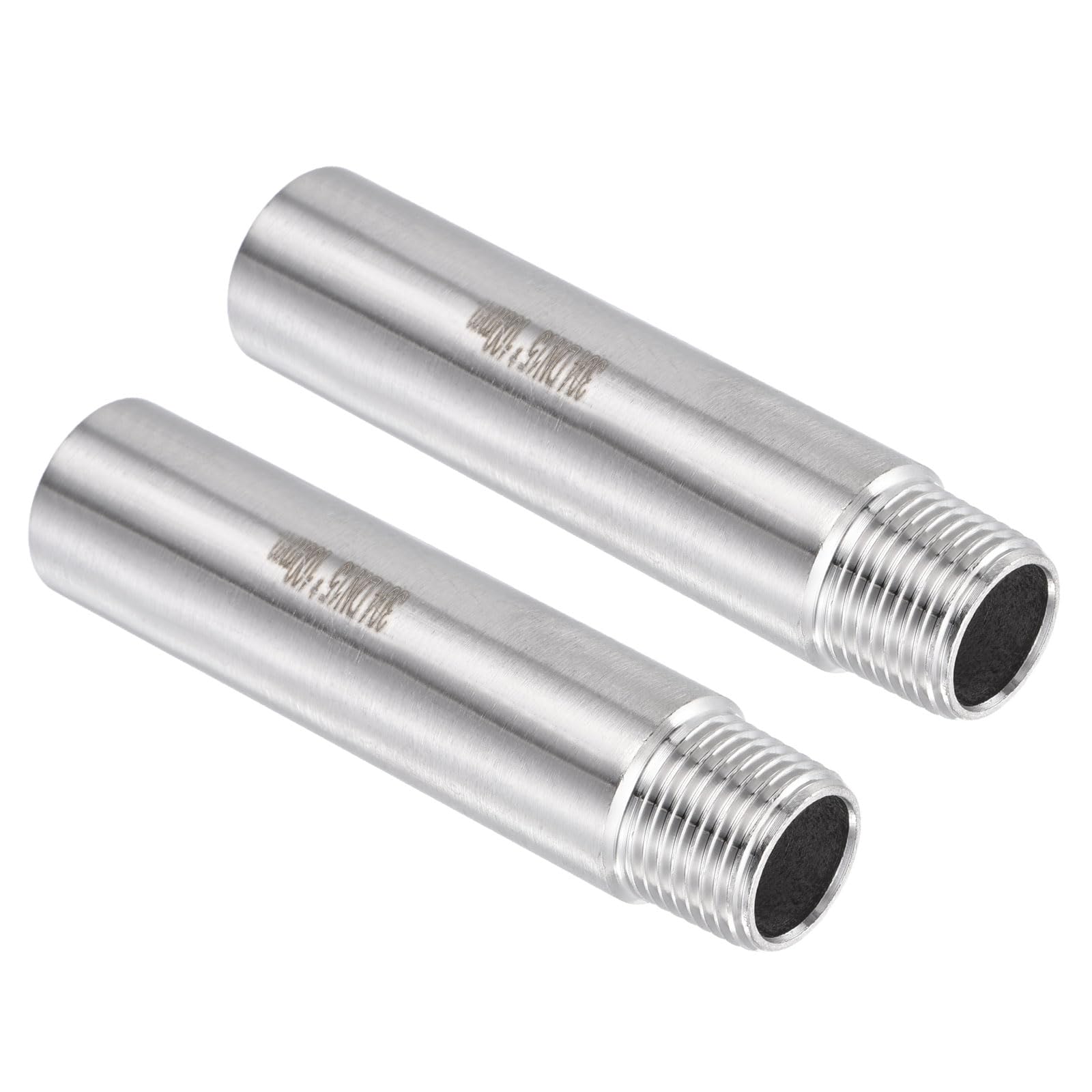 PATIKIL 304 Stainless Steel Shower Head Extension Arm, 2 Pack G1/2 Male to Female Thread 100mm Length Pipe Fitting Shower Head Extender