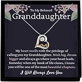 To My Granddaughter Love Necklace - Sterling Silver Granddaughter Gift From Grandma/Grandpa - Perfect for Birthday or Christmas