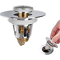 U.S. Standard Sink Push Drain 1"-1.4" - Bullet Core Push Type Drain Plug with Universal Spring Core Sink Stopper…