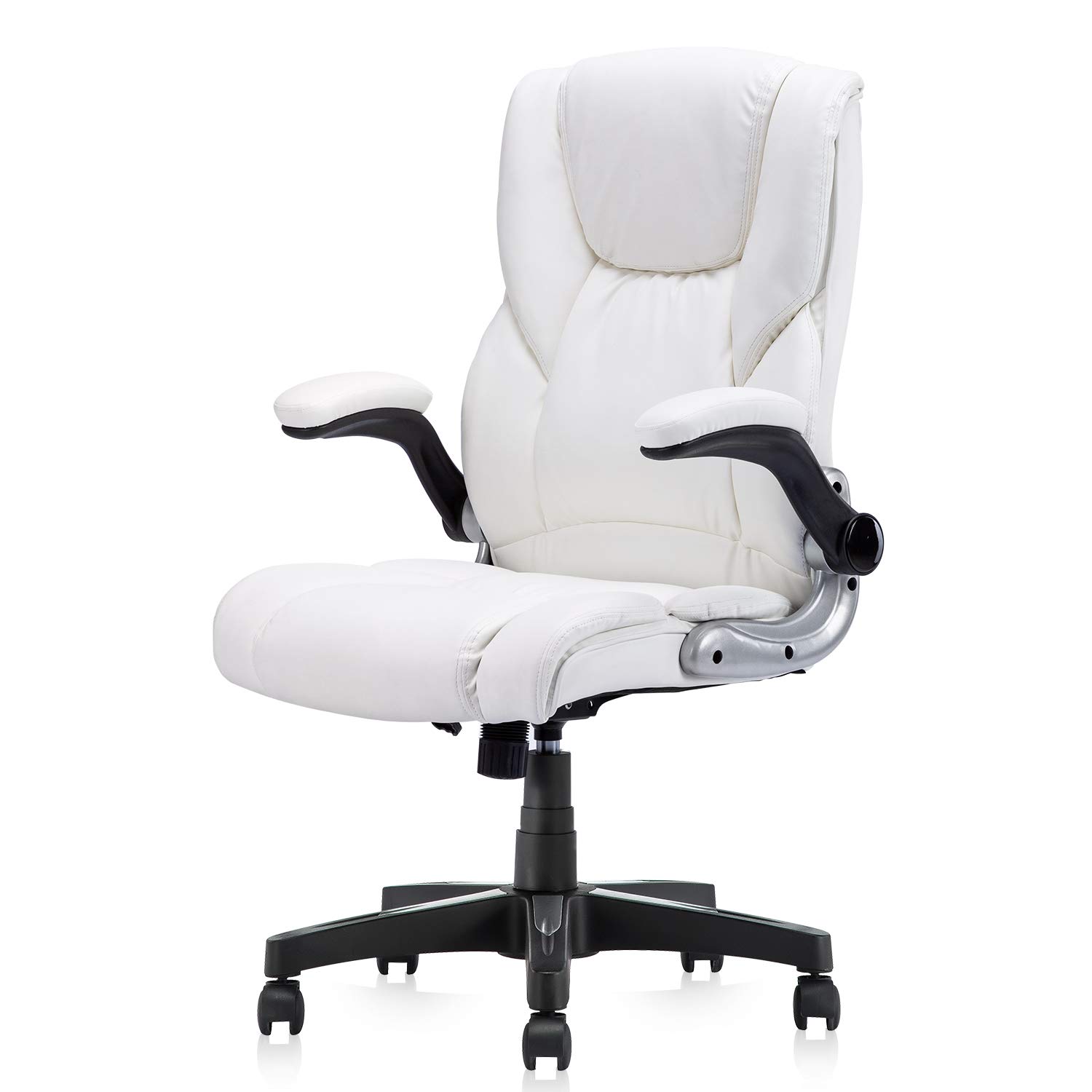 Buy B2C2B High Back Ergonomic Home Office Chair White Leather Computer