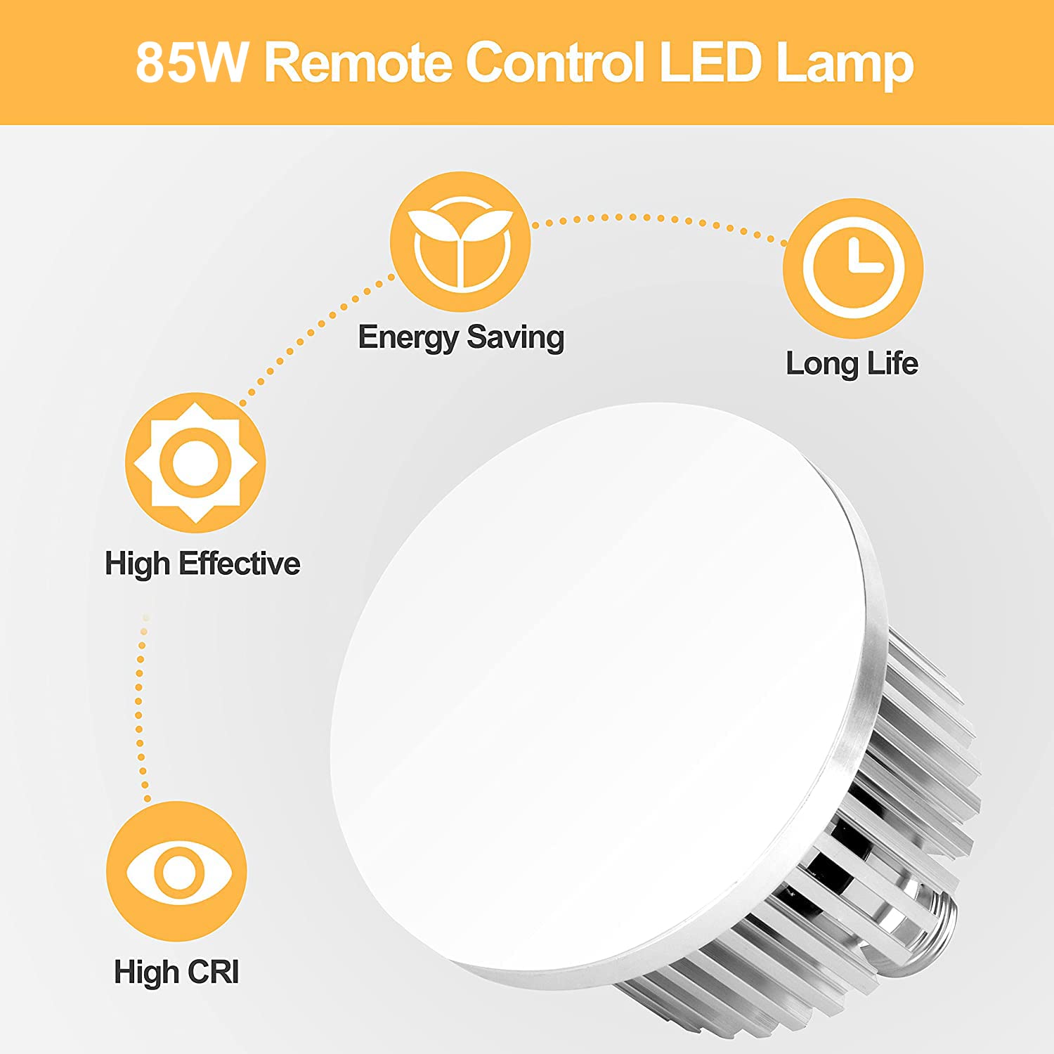 EMART 85W E27 LED Light Bulb for Umbrella/Softbox Lighting Kit, Dimmable Color Temperature 3000K-5500K Remote Control Lamps for Photography Photo Video Studio, Portrait Shooting - 2 Pcs