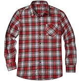 NUOREEL Men's Regular Fit Long Sleeve Plaid Flannel Shirt, Button Down Shirts Casual Shirts