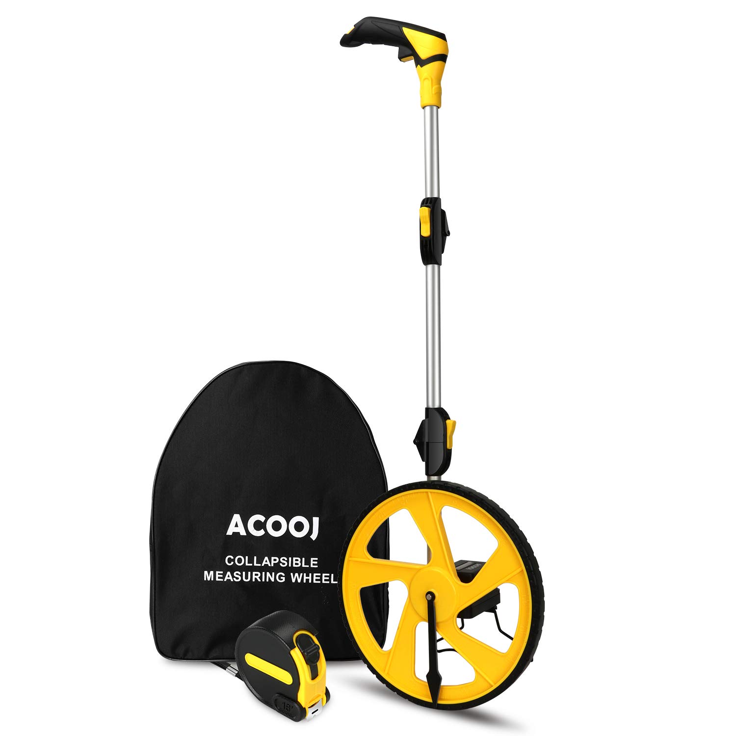 Measuring Wheel Zozen Collapsible with Kickstand and Cloth Carrying Bag Measurement 0-9,999 Ft