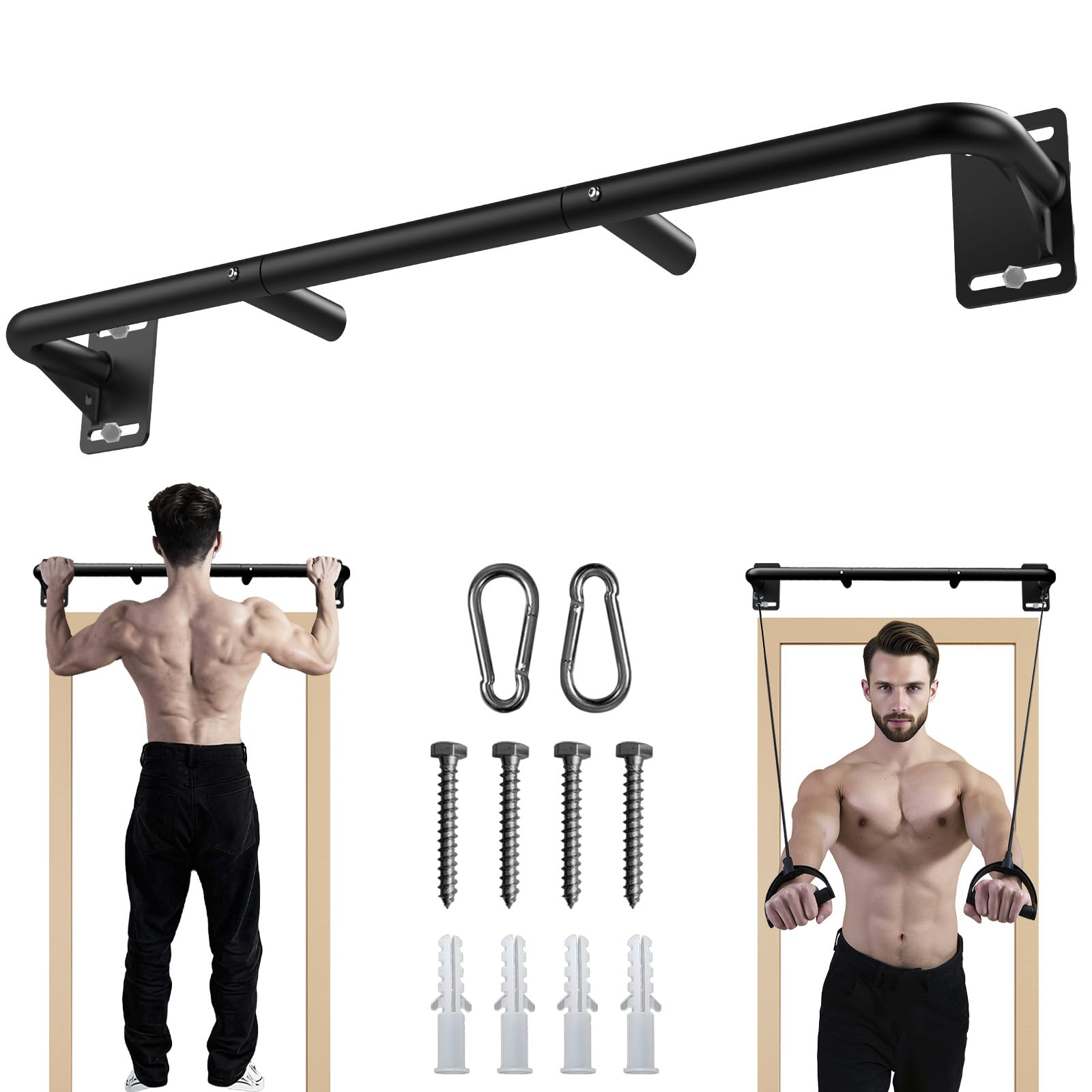 Photo 1 of Fitarc Heavy Duty Wall Mount Pull Up Bar, Joist Mount Chin Up Bar for Doorway, Steel Construction, Home Gym Equipment, Fits 32”-36” Wall Studs