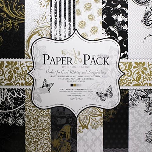 12 by 12 EnoGreeting Scrapbook & Craft paper pack - Floral (PS019) (Set of 24 sheets and 3 die cut sheets)