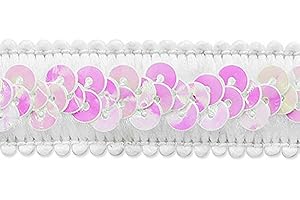 EXPO INTERNATIONAL Trims by the Yard Darcey Sequin Stretch Trim | White Aurora Borealis| (20 yard cut)