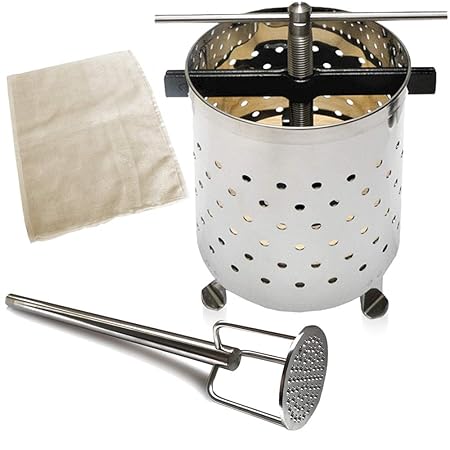 Original Thüringer Kloßpresse Klöße groß + Pressack + Stampfer Edelstahl Handarbeit Made in Germany (Set groß)