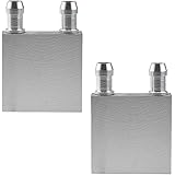 BXQINLENX 2 PCS Aluminum Water Cooling Block for CPU Graphics Radiator Heatsink 41x 40.5x11.8mm White
