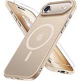 Miracase Magnetic for iPhone Air Case with Screen Protector(Compatible with MagSafe), Slim Thin Translucent Matte Military-Grade Protected Phone Cover for iPhone 17 Air 6.5", Gold