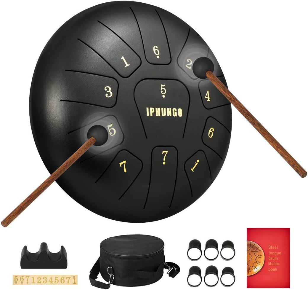 Steel Tongue Drum 11 Notes 10 Inch Dia Percussion Tank Drum Handpan Drum