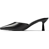 VOMIRA Black Kitten Heels for Women Closed Pointed Toe Stiletto Heels Black Mules for Women Slip On Slingback Heels Dress Party Wedding Heeled Sandals Women's Black Pumps Shoes