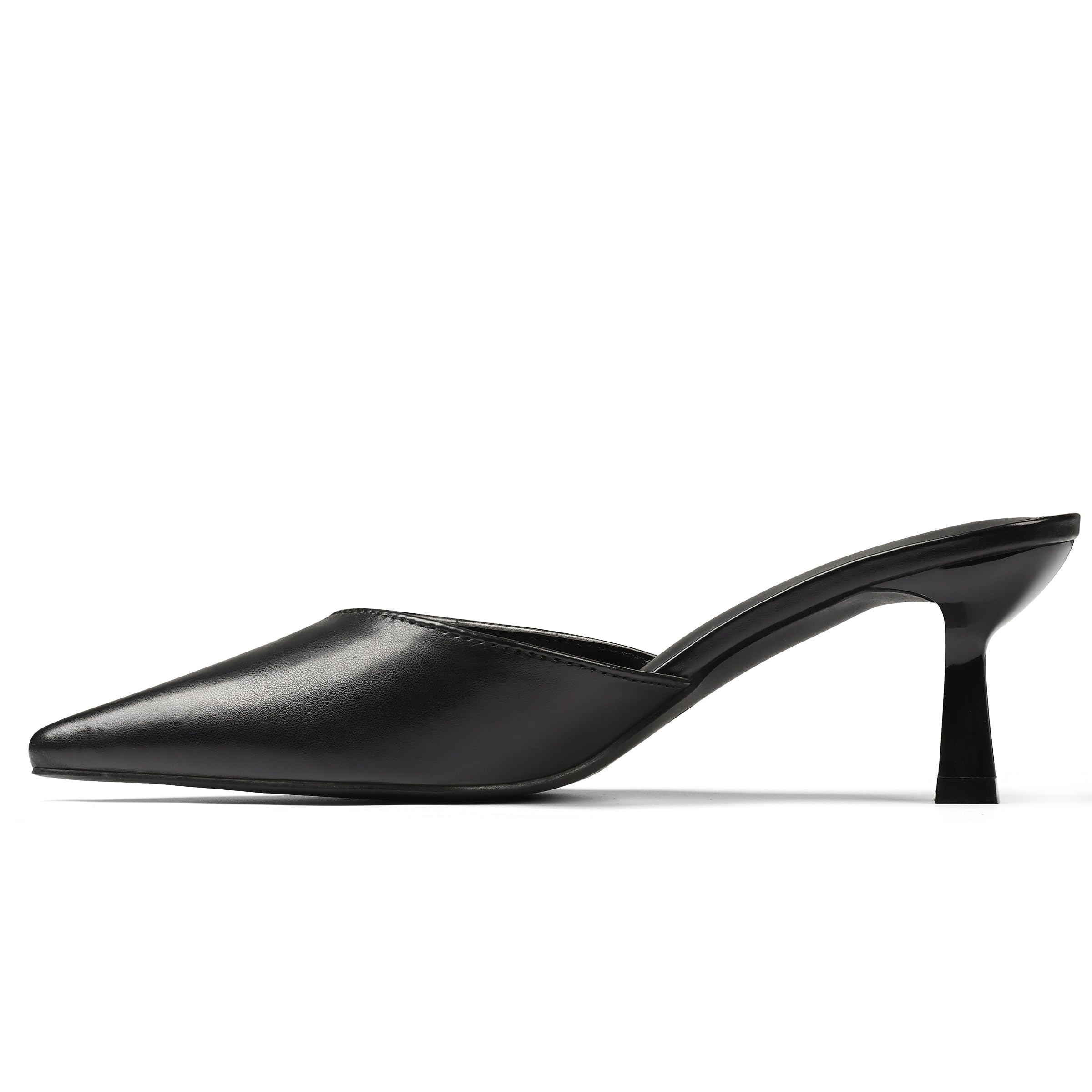 Photo 1 of VOMIRA Black Kitten Heels for Women Closed Pointed Toe Stiletto Heels Black Mules for Women Slip On Slingback Heels Dress Party Wedding Heeled Sandals Women's Black Pumps Shoes