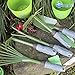 KEJIH Five-Piece Gardening Tools Set Potted Flower – Including Double Use Hoe 3 prongs,9-Teeth Leaf rake, 5-Teeth rake,Cultivator/Weeder,Trowel/Shovel with High Carbon Steel and Soft PVC Handle Gripthumb 2