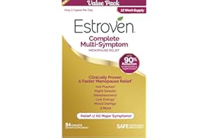 BLUESROSE Estrogen - 3 Month Supply - Complete Multi-Symptom Menopause Supplement for Women, 84 Ct., Clinically Proven Ingredient Provide Menopause Relief & Night Sweats & Hot Flash Relief