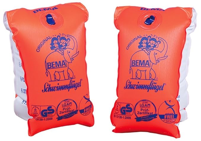 Happy People BEMA® Original Schwimmflügel, orange, Größe 00, bis 11 kg, 0-1 Jahr (2 Packungen)