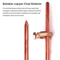MOKIKUBA 3 Pcs Grounding Rod with Copper Ground Rod