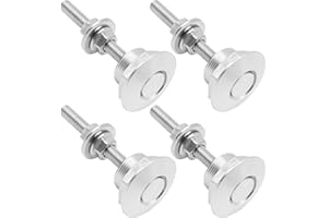 Aynaxcol 4Pcs Universal Aluminum Vehicle Hood Pins Silver Quick Release Lock Latch Bumper License Plate Lock Clip Diameter 1.25 Inch for Bumper Hood License Plate