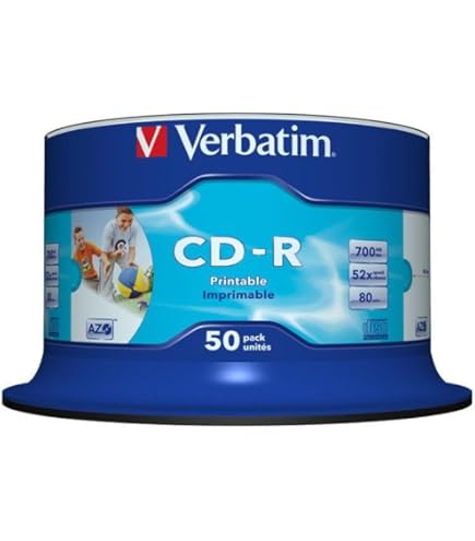 Amazon.com: Verbatim 43343 700MB 52x CD-R AZO Crystal 50 Pack