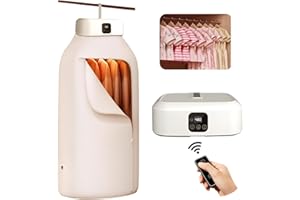 KQIANG Portable Clothes Dryer, Small Dryer with Remote Control, Compact Foldable Travel Clothes Dryer with Dry Bag for RV, Travel, Home