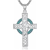 Taioiat Cross Necklace 925 Sterling Silver Cross Religious Pendant Jewelry Gifts for Women Men