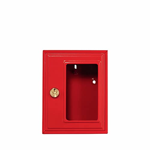 BURG-WAECHTER, Emergency Key Box without Hammer, 1 Hook, Sheet Steel, Height: 167 mm, 6160, RAL 3020 Red