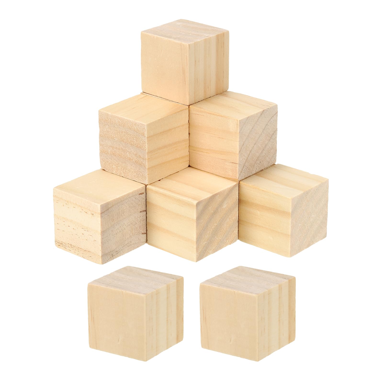 PATIKIL 1.4 Inch Unfinished Wooden Blocks, 30 Pack Natural Wood Cube Square Wood Blocks for DIY Craft Art Project Making, Brown