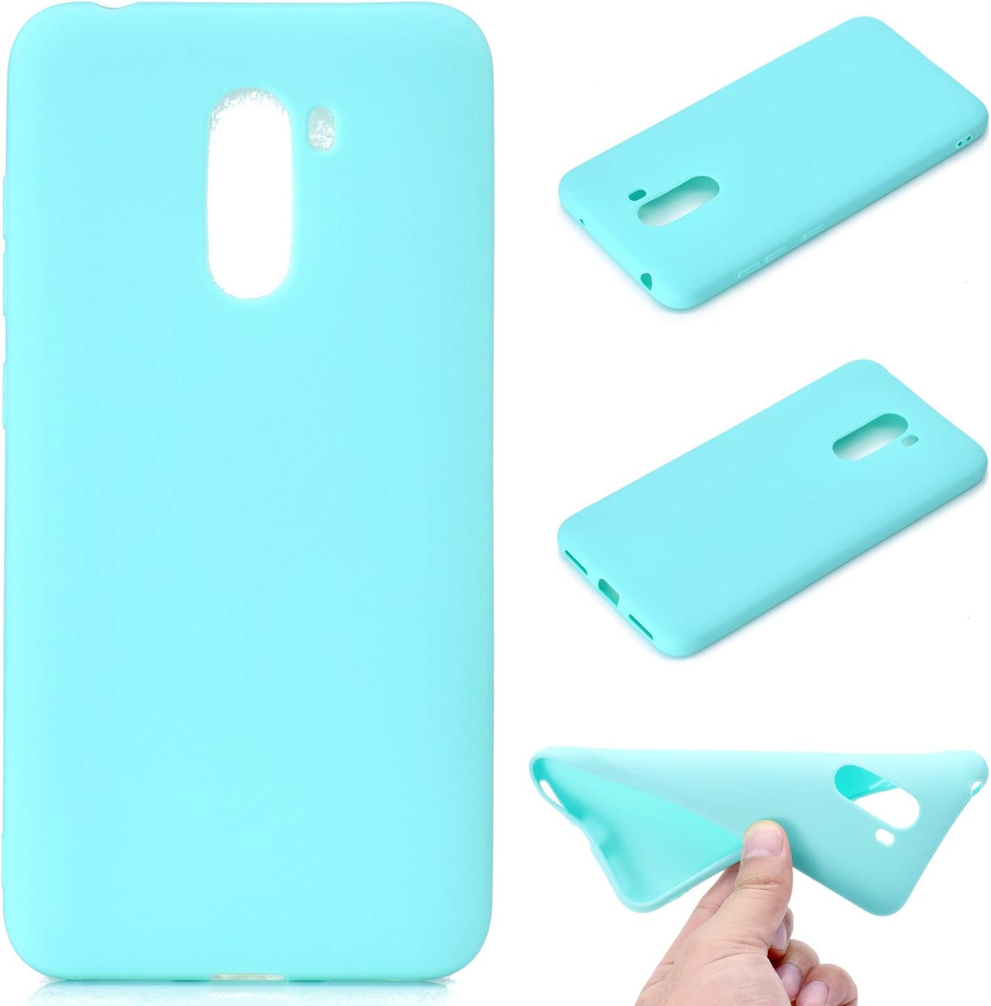 YYhin Phone Case for Xiaomi POCOPhone F1 Cover - Ultra-thin soft silicone TPU all-inclusive anti-drop phone case[Candy color - green]