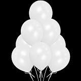 SHATCHI White Balloons 10 Pack 12 Inch Biodegradable Latex Helium Party Decor view 2