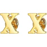 PATIKIL Letter Lapel Pins, Initial Alphabet Collar Pins Letter Copper Brooch Pins for Men Women Shirt Dress