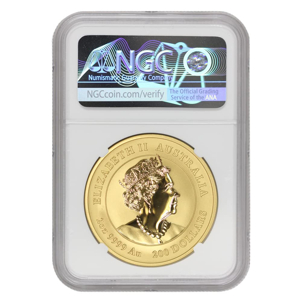 2023 AU 2oz Australian Gold Year of the Rabbit MS-70 First Day of Issue Lunar Label $200 MS70 NGC