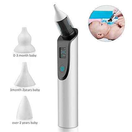 Baby Nasensauger Elektrisch für Staubsauger USB Aufladbares | LCD Display | 3-Stufig Einstellbare Saugkraft | Mitesser Entfer