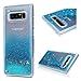YOKIRIN Note 8 Case, Liquid 3D Glitter Stars Flowing Quicksand Case Flexible TPU Soft Bumper Bling Sparkle Floating Crystal Clear Skin Cover for Samsung Galaxy Note 8 with Dust Plug & Stylus, Blue
