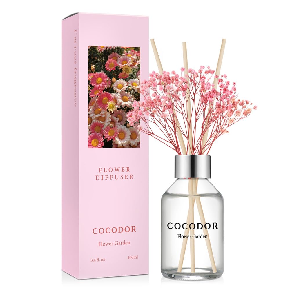 COCODOR Flower Reed Diffuser Set / 3.4oz / Flower Garden/Scent Diffuser ...