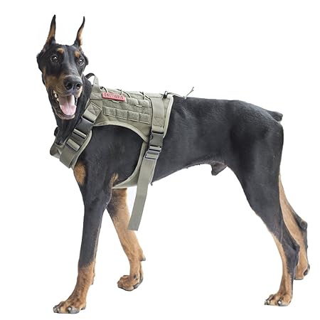 OneTigris Taktische Hundeweste Service Hundegeschirr MOLLE Hundeausbildung Geschirr 1000D Nylon