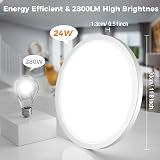 slochi 30cm LED Ceiling Light 3 Color Temp 3000K 4000K 6500K IP54 White view 3
