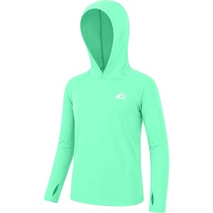 Twekfish Boys Hooded Rash Guard Long Sleeve, UPF 50+ UV Sun Protection Swim Shirt, Fishing Water Hoodie for Girls Kids Youth