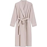 Latuza Women's Solid Color Cotton Flannel Robe Long Bathrobe with Pockets
