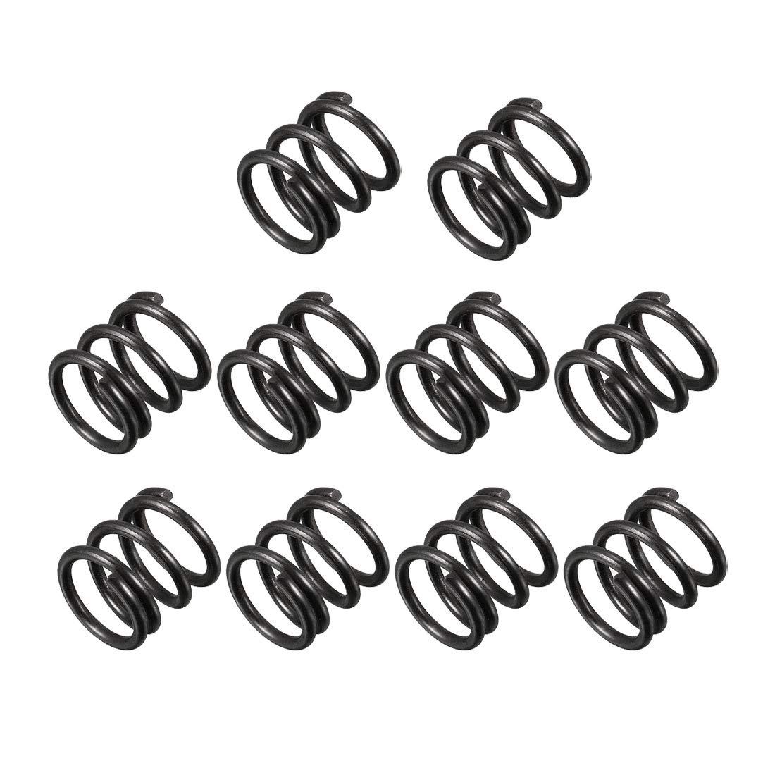sourcingmap Compression Spring - 1.2mm Wire Dia , 10mm OD , 10mm Free Length Spring Steel Extension Spring,Black,10Pcs