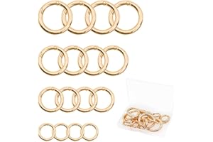 QUMENEY 16PCS Spring O Ring Zinc Alloy Round Carabiner Snap Trigger Buckle Hooks Clip Keychain